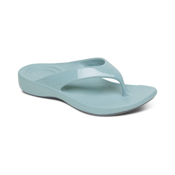 Aetrex Women's Maui Flip Flops Blue Sandals UK 9884-968
